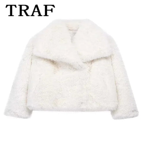 TRAF Luxus-Mantel aus Kunstpelz