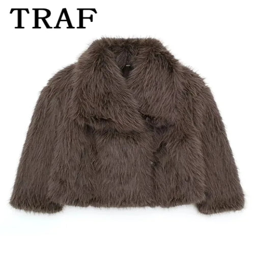 TRAF Luxus-Mantel aus Kunstpelz