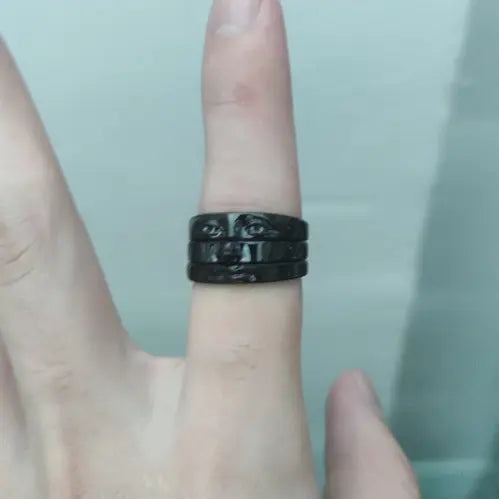 Dianty Damen-Ring mit weinendem Gesicht und stapelbarem Gesichtsring