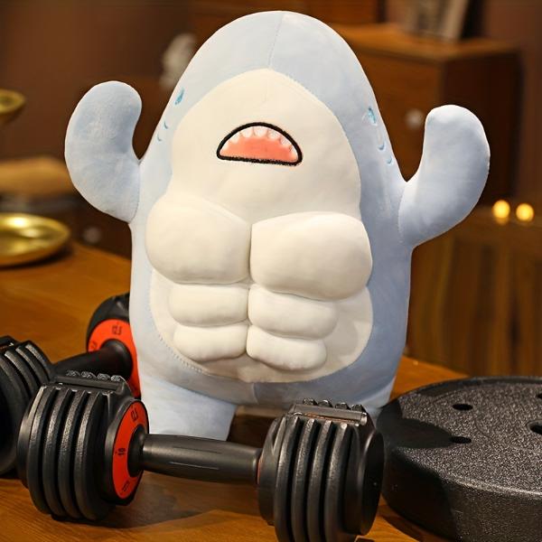 Shredded Muscle Gym Shark Plush