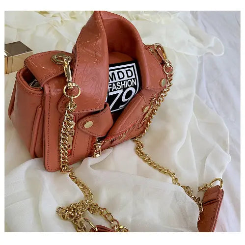 Leather Jacket Chic Biker Bag