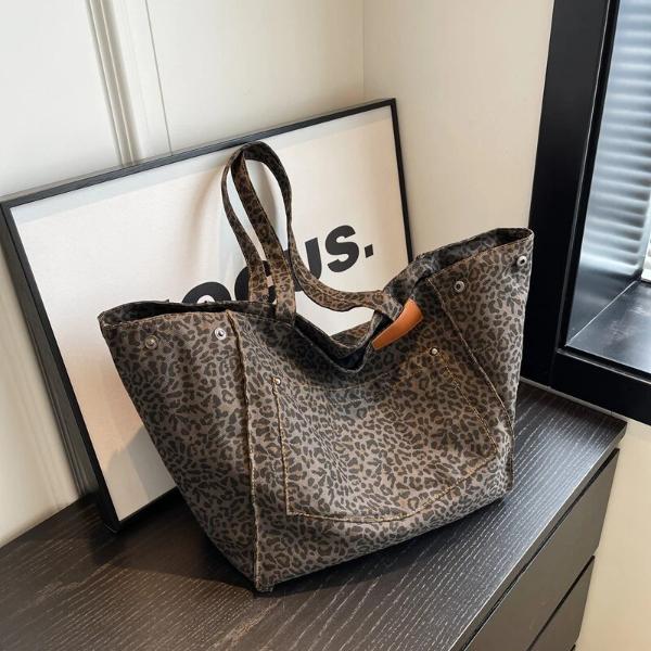 Leopard Print Large Tote Bag
