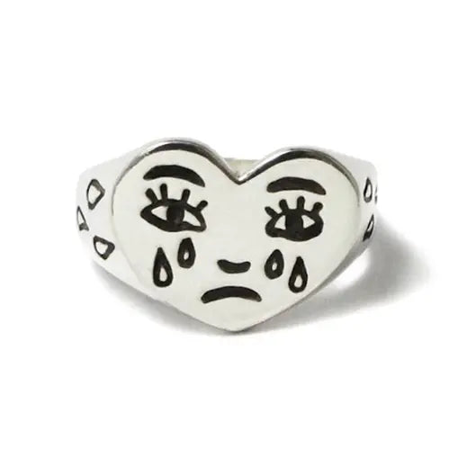 Dianty Damen-Ring mit weinendem Gesicht und stapelbarem Gesichtsring
