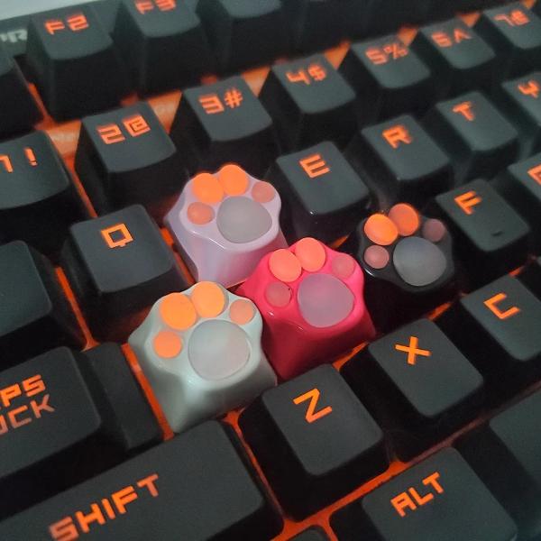 カスタム ゲーミング 猫の足跡とお尻のキーキャップ