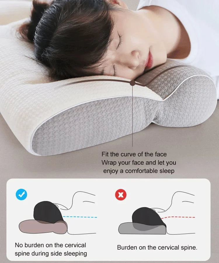 Ergonomisches Gänsedaunenkissen mit Nackenstütze