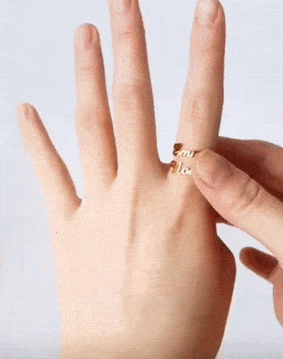 パーソナライズされたダブルネームリング