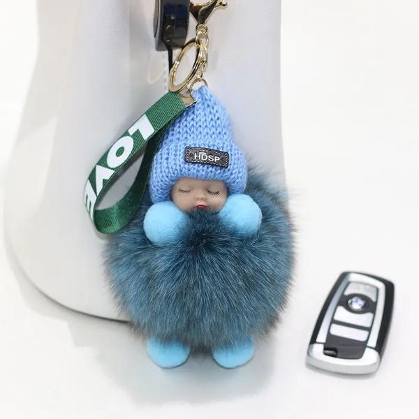 GRATIS GESCHENK Pompom Schlafendes Baby Plüsch Schlüsselanhänger