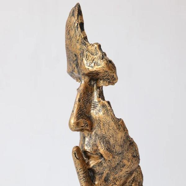 Nordische abstrakte Kunst-Denkerstatue & Schweigen ist Gold-Denkerstatue