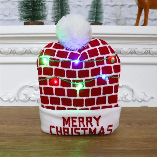 Weihnachts-LED-Bean-Strickmütze