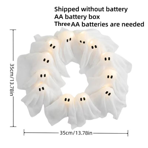 Halloween Ghost Wreath Ring Light