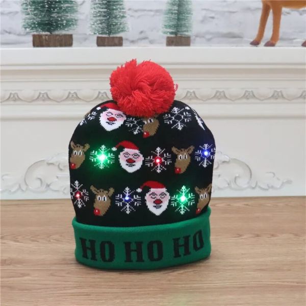 Weihnachts-LED-Bean-Strickmütze