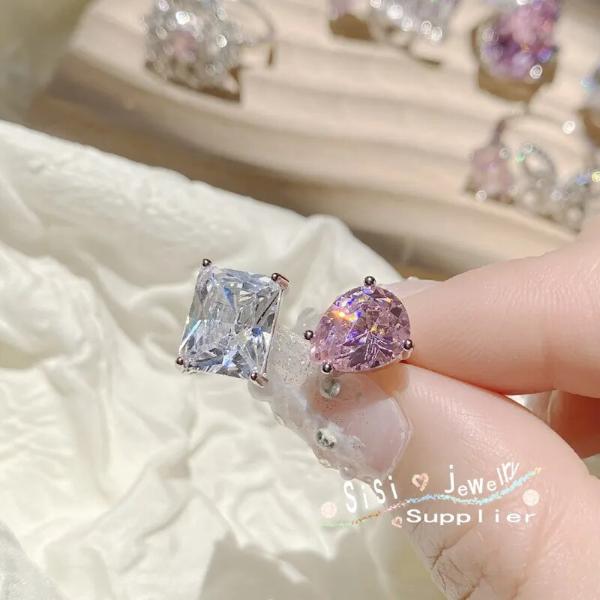 Pink Butterfly Zircon Ring Accessories