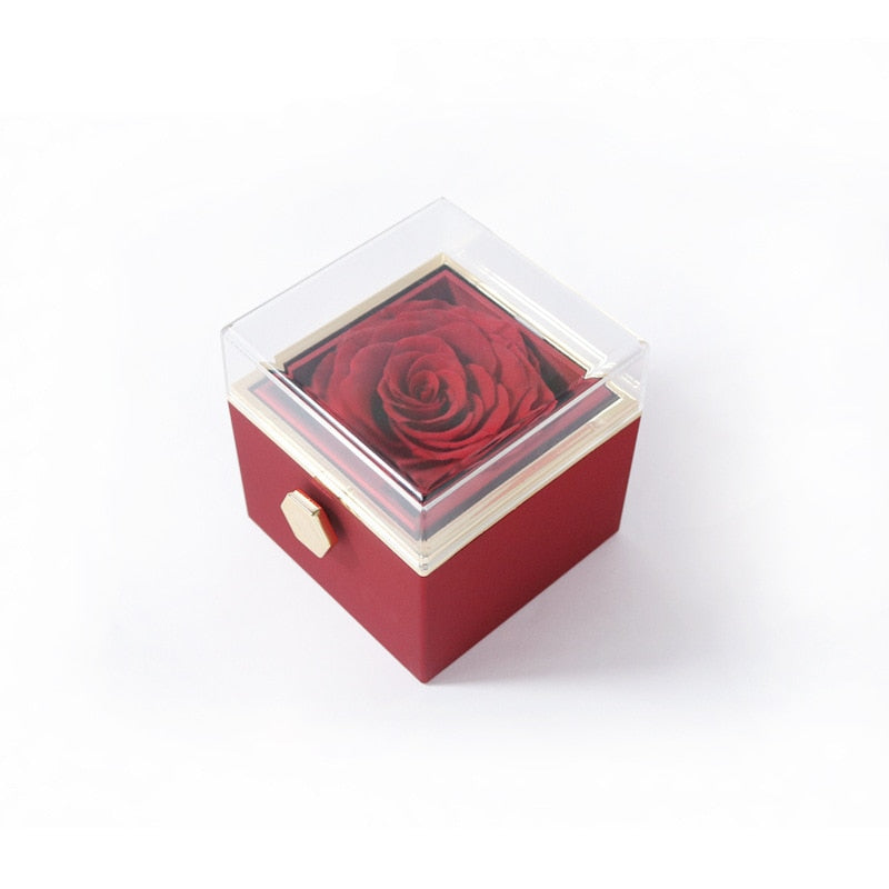 ROSEBOX Rotatable Preserved Rose Jewelry Box