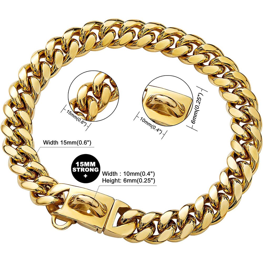 Kubanische Gliederkette aus Gold für Hunde