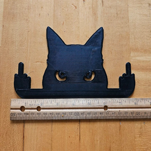 Lustige schwarze Katze Mittelfinger Dekoration Ornament