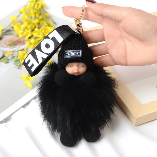 GRATIS GESCHENK Pompom Schlafendes Baby Plüsch Schlüsselanhänger