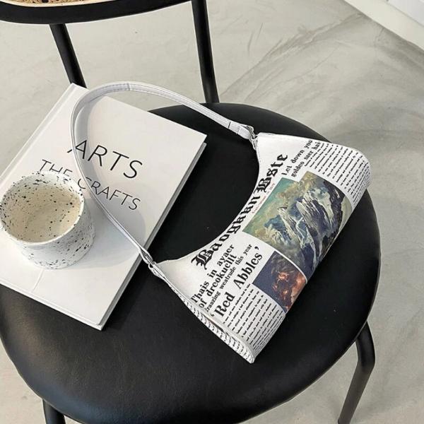 Fashion Newspaper Purse Clutch Bag