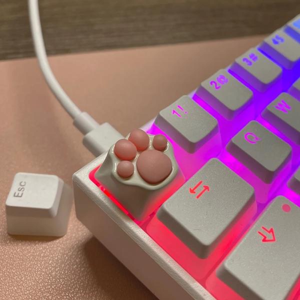 カスタム ゲーミング 猫の足跡とお尻のキーキャップ