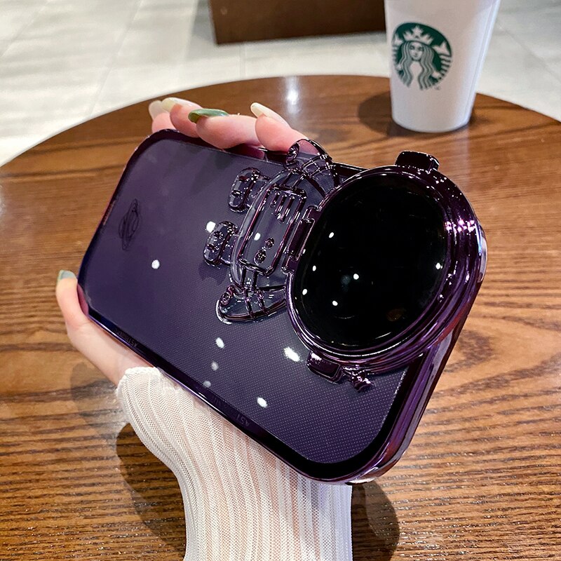iPhone用グリッター宇宙飛行士電話ケース(完全保護)