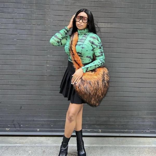 Heart Shaped Faux Fur Plush Bag