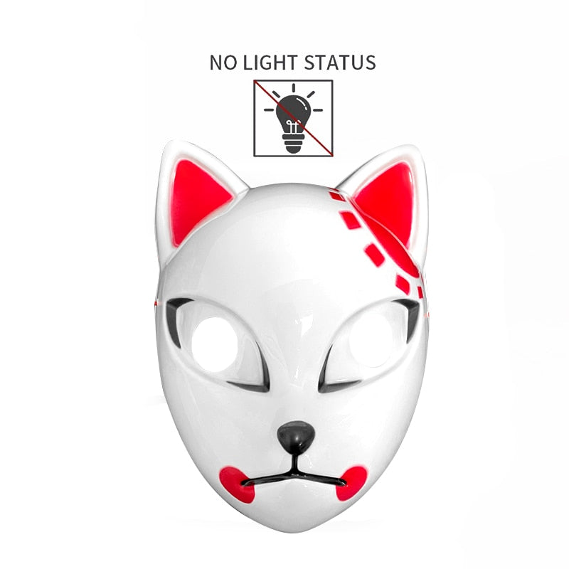 Halloween Demon Slayer Cat Face LED Mask