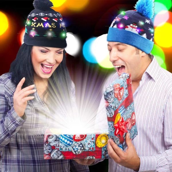 Weihnachts-LED-Bean-Strickmütze