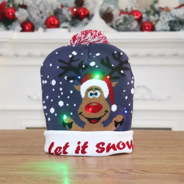 Weihnachts-LED-Bean-Strickmütze