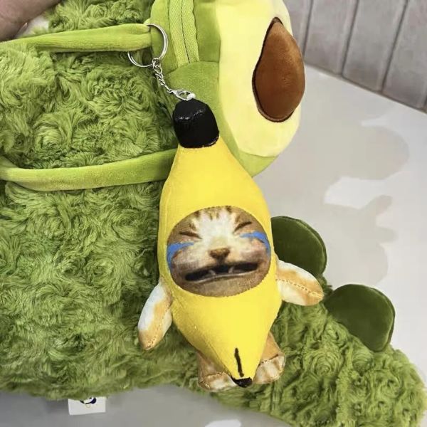 泣いているバナナ猫のぬいぐるみキーチェーン
