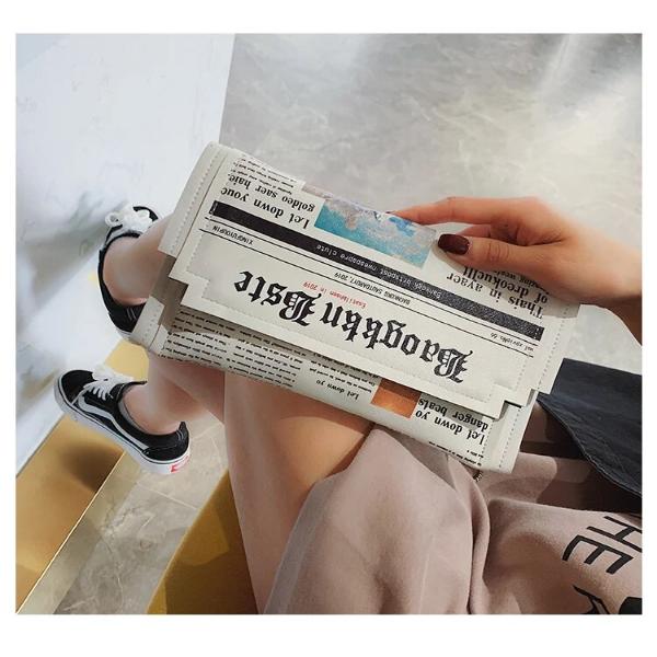 Fashion Newspaper Purse Clutch Bag