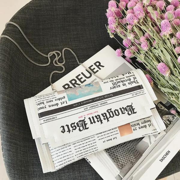 Fashion Newspaper Purse Clutch Bag
