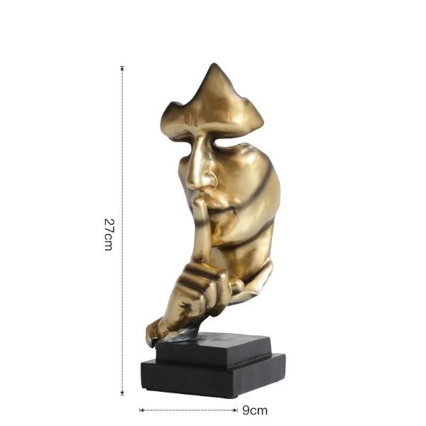 Nordische abstrakte Kunst-Denkerstatue & Schweigen ist Gold-Denkerstatue