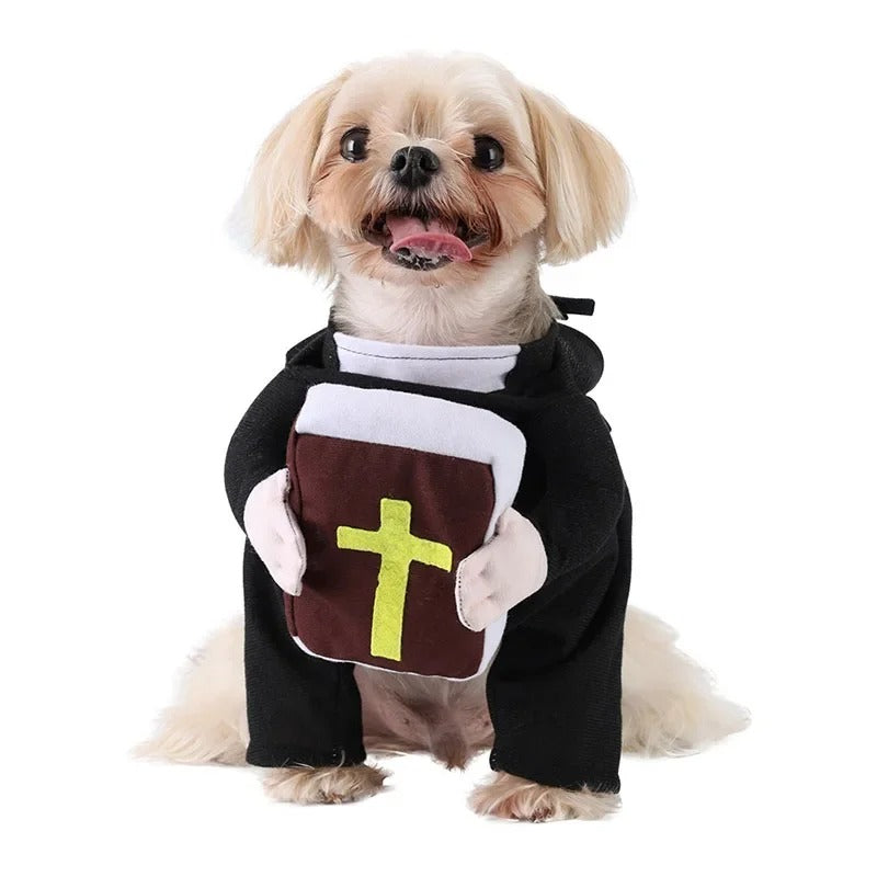 Funny Cat Nun Halloween Costume – Pet Cosplay Outfit for Cats & Dogs