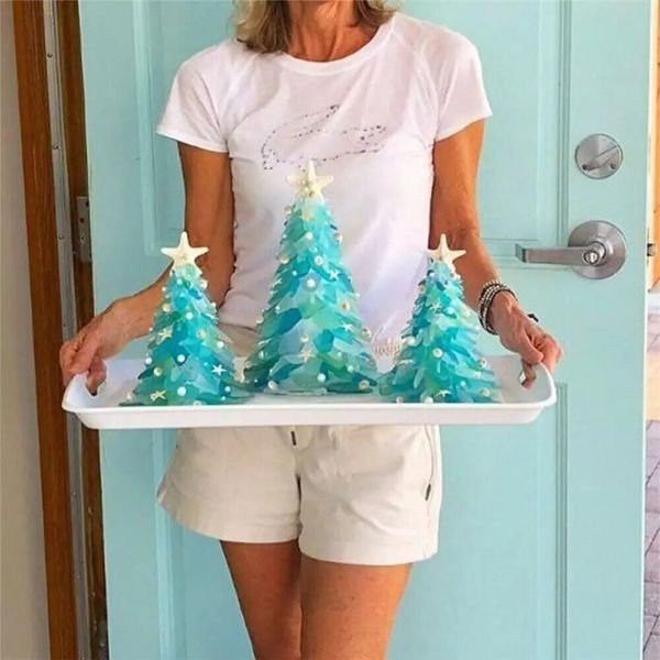 シーグラスの手作りクリスマスツリー