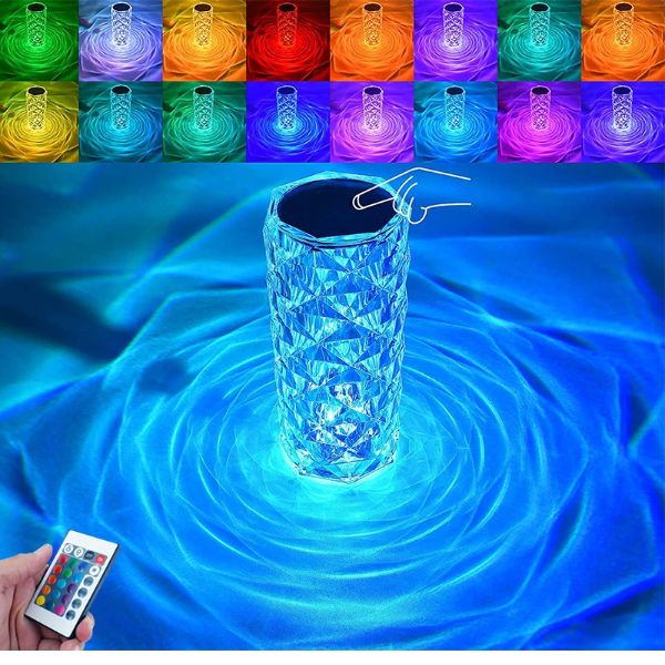 Touch Control Rose Crystal Lamp
