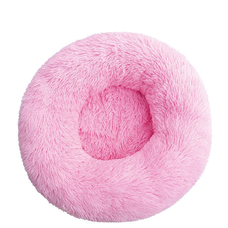 Barkermeow Rundes Plüsch-Donut-Katzen- und Hundebett