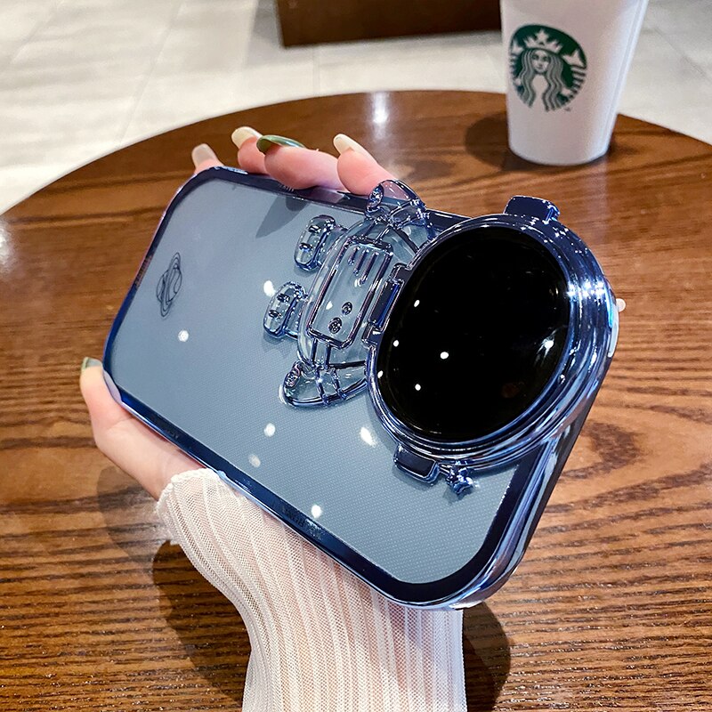 iPhone用グリッター宇宙飛行士電話ケース(完全保護)