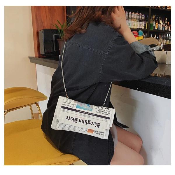 Fashion Newspaper Purse Clutch Bag