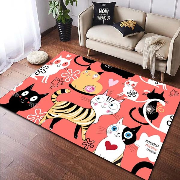 リビングルームの猫の装飾フロアマット
