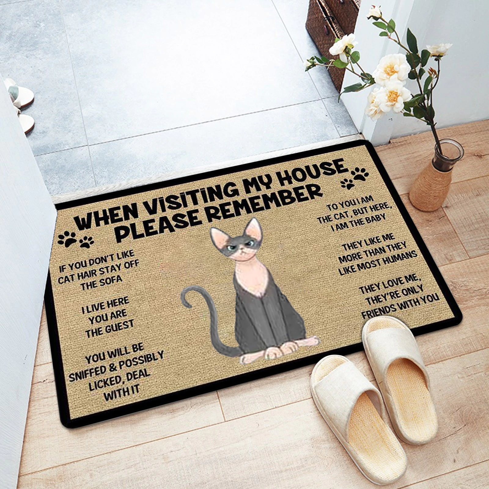 Cat Welcome Anti-Slip Door Mat