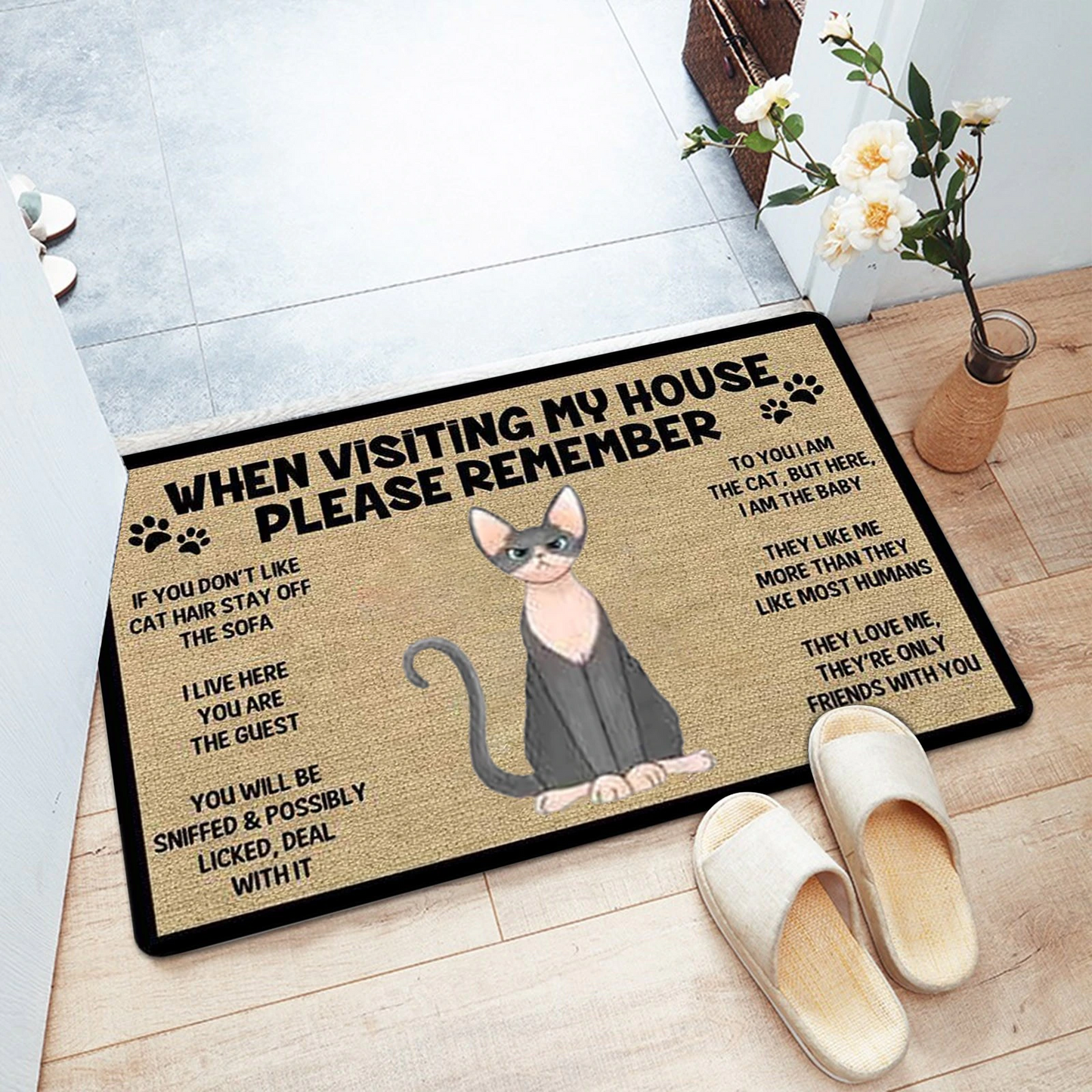 Anti-Rutsch-Fußmatte „Cat Welcome“
