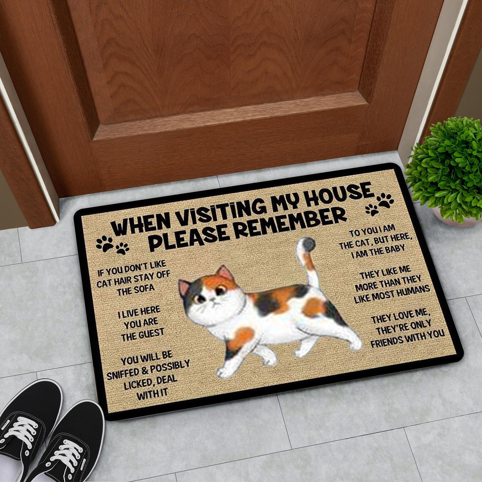 Cat Welcome Anti-Slip Door Mat