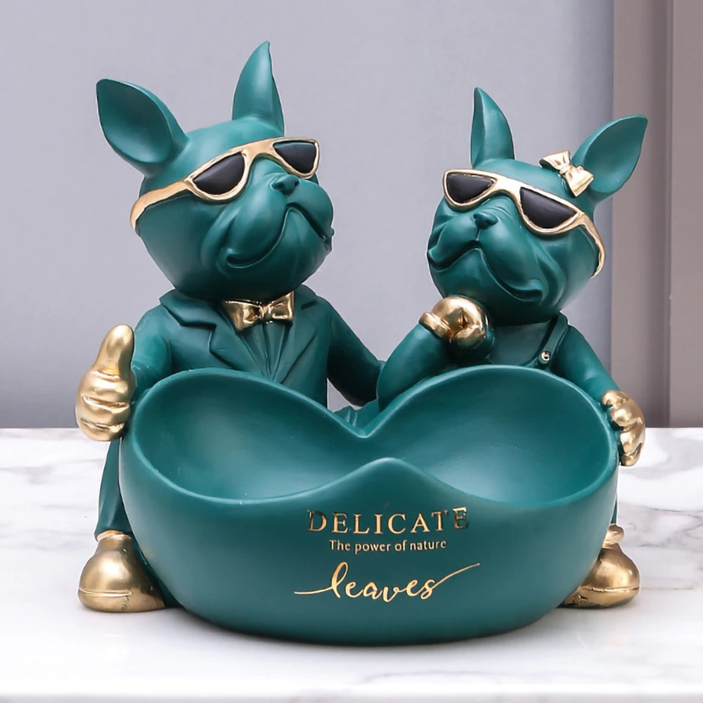 Nordic Twin & Big Mouth French Bulldog Desktop Decoration