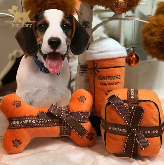 Luxuriöses Designer-Kauspielzeug für Hunde mit Quietscheffekt