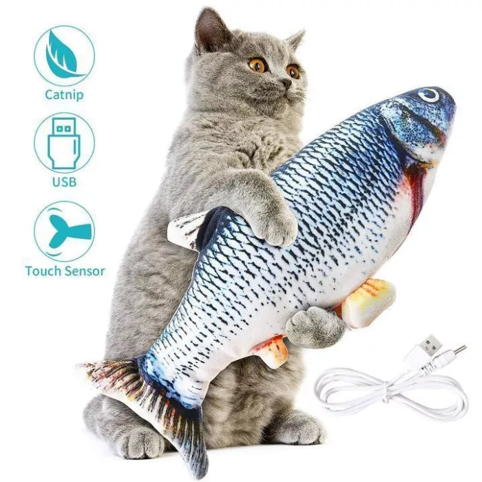 2024 Verbessertes interaktives Katzenspielzeug mit zappelndem Fisch