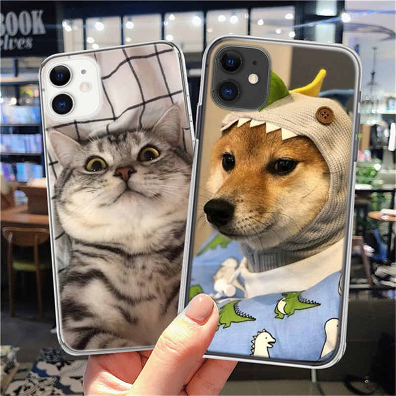 柴犬&猫デザインスマホケース