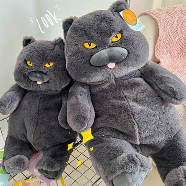Fuming Furball Schwarze Katze Squish Plüschtier