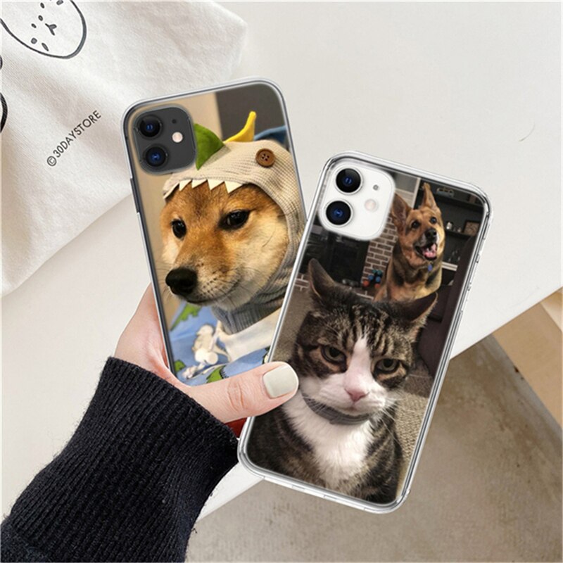 柴犬&猫デザインスマホケース
