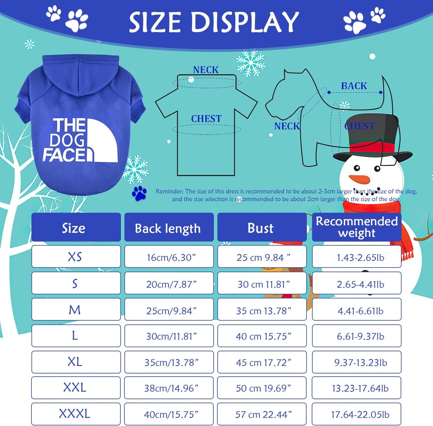 The Dog Face™ Winter-Hoodie für Hunde