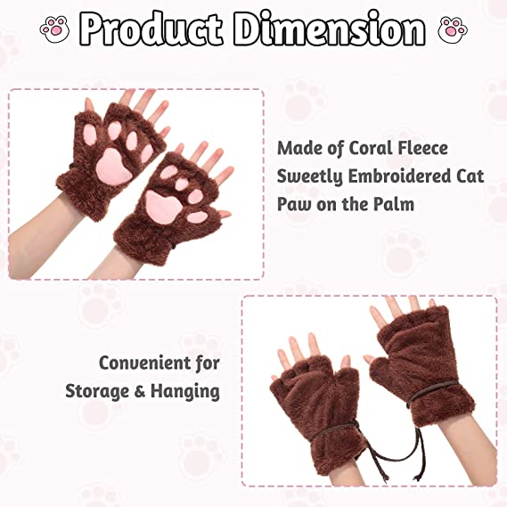 Cat Paw Winter Gloves