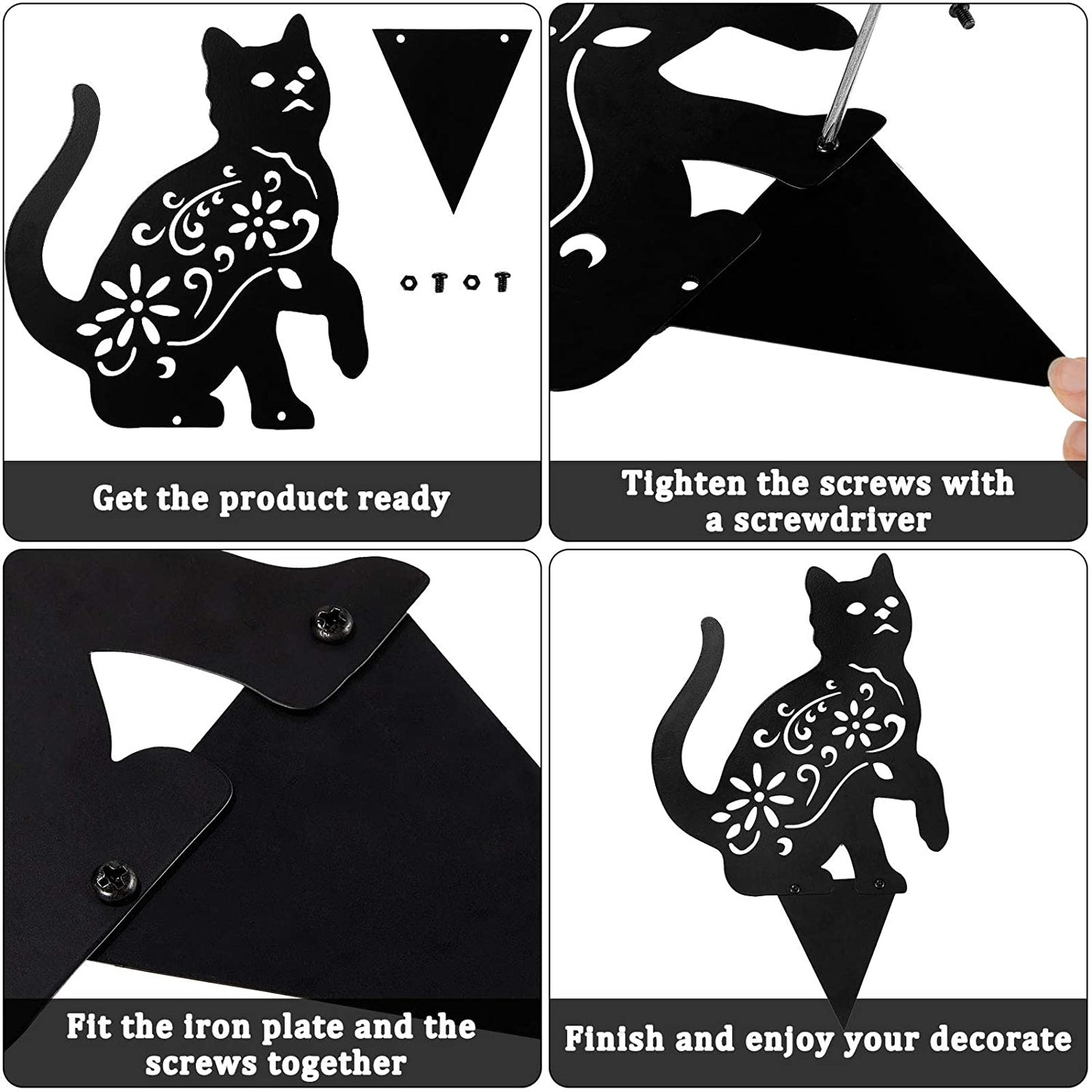 Black Cat Decorative Metal Garden Decorative Statues